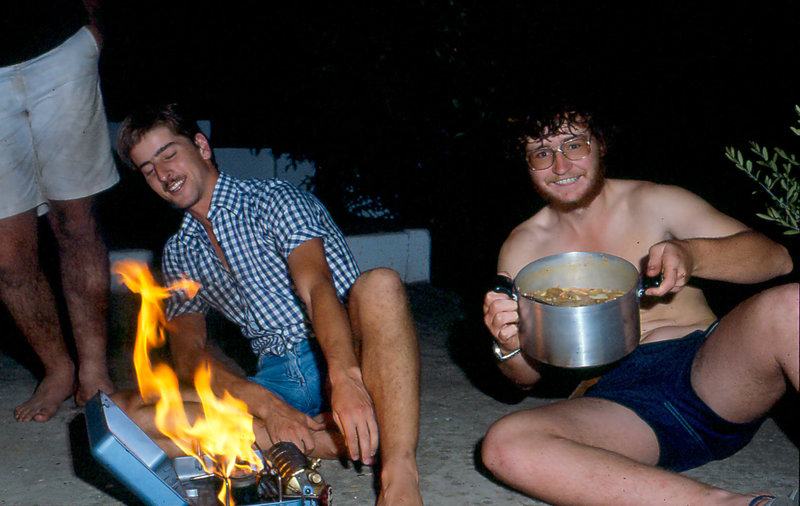 Anthony Hitchcock with volcanic pressure stove and Chris Larkin