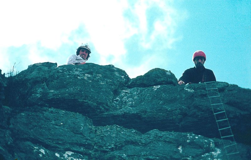 Charles Maxwell and Dave Land   ladder practice near Boomslang