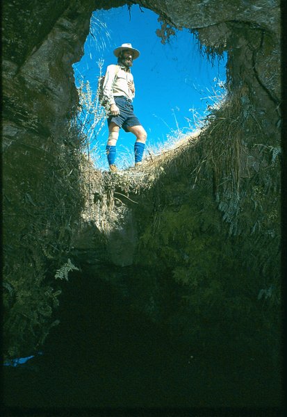Apple   entrance to a sandstone cave in Berlin Forest