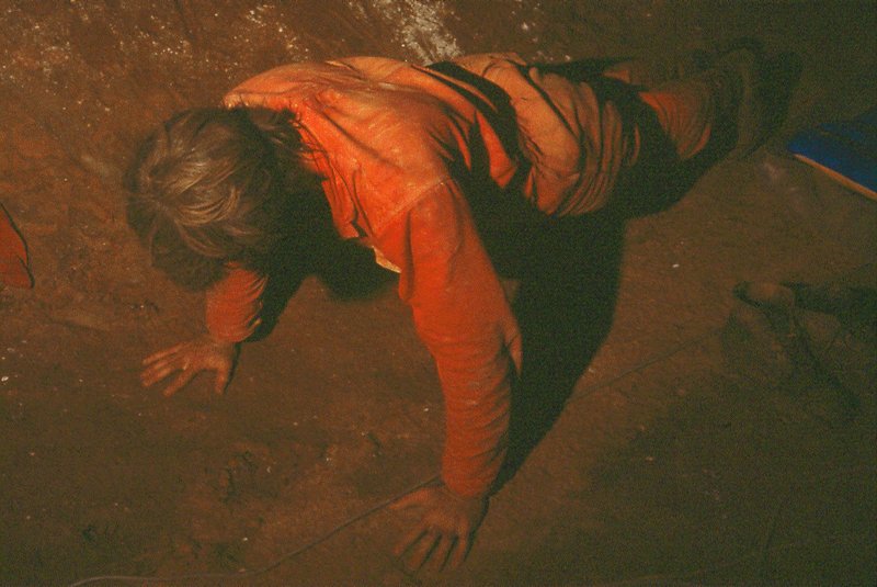 Doing pressups for medical science   (Cango bivvy)