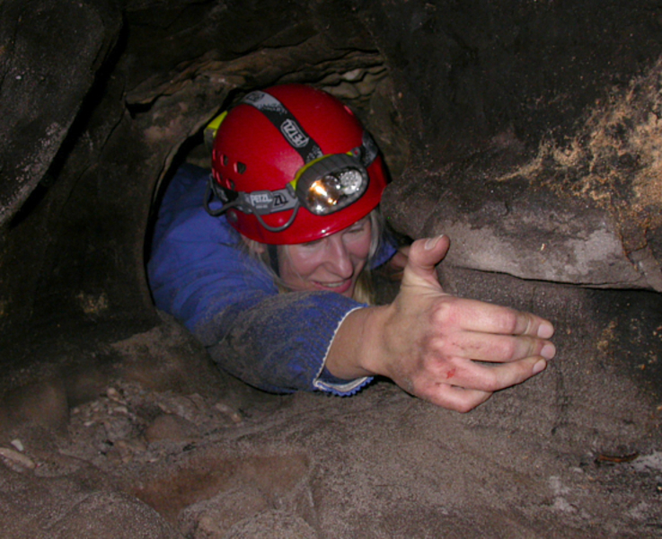 Joan Vlok in Lislie's Grotto under Muizenberg Cave March 200