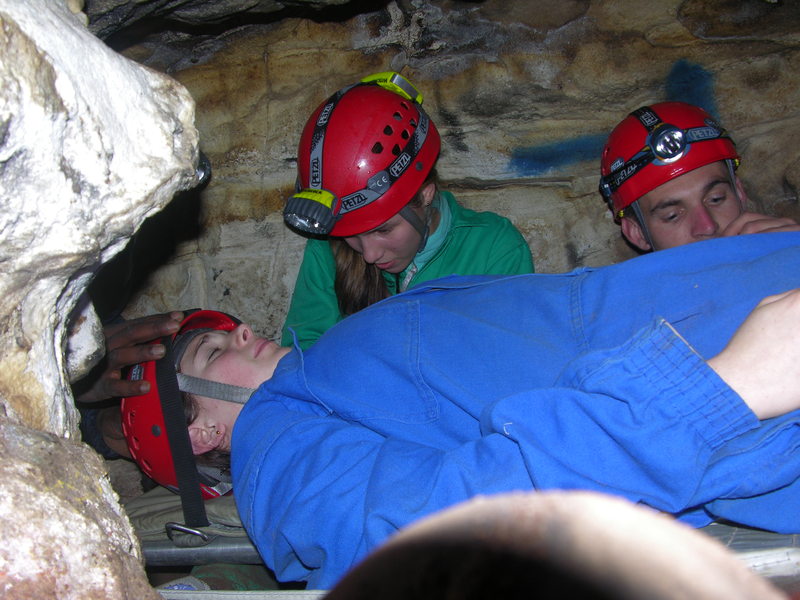 Clovelly Cave rescue practice in progress DSCN5264